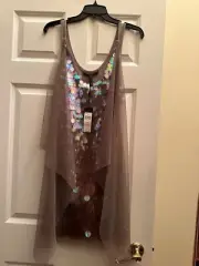 BCBG Maxazria Sequin Shimmering Sleeveless Bodycon Mini Gold Hazelnut Gold SZ XS