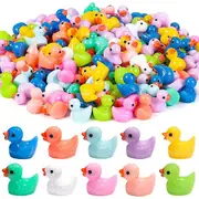 200 small ducks 10 colors small duck figurines mini resin ducks plastic small miniature ducks bulk for dollhouse decor micro fairy garden landscape