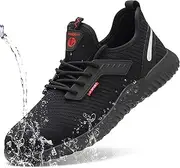 ulogu Waterproof Steel Toe Shoes for Men Women Lightweight Comfortable Puncture Proof Safety Work Sneakers Construction & Industrial
