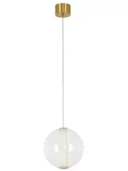 Made by Mayfair Encanto Medium LED Colour-Shifting Pendant in Aged Brass with Spanish Alabaster and Clear Glass