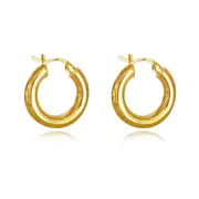Culturesse Avari Sterling Silver Classic Hoop Earrings Vermeil 18 K Gold Plating