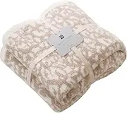 MH MYLUNE HOME Ultra Soft Leopard Throw Blanket (51x63 inches) Khaki Microfiber Blanket Plush Warm Reversible Cheetah Blanket Leopard Pattern Throw for Couch Bed Sofa