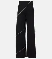 [Alaia] Alaïa Spiral cotton wide-leg pants AU 8 black