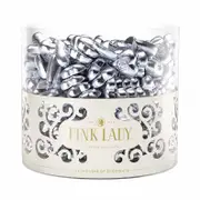 250pk Silver 8g Premium Milk Chocolate Pink Lady Foil Hearts in a Tub