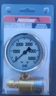 Valley Washer Pressure 2.5" Gauge Kit, Universal PK-QCG-5000, up to 5000 PSi