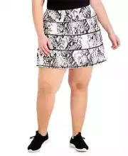 Ideology Women's Snake Print Tiered A-Line Skort Black/White