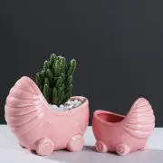Ceramic Plant Pot Succulents Cactus Flowerpot Pram Stroller Planters Home Decor