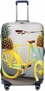 [CADREWY] Pineapple bike Print Travel Suitcase Cover Luggage Protector with Elastic Anti Scratch for Carry On, Black, Large