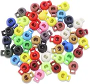 50 Pcs Plastic Spring Loaded Elastic Drawstring Rope Lanyard Adjuster Cords Lock
