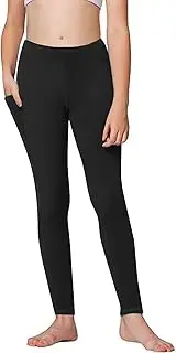 [Generic] Little Girls Ski Pants Kids Dance Running Yoga Pants Workout Active Dance Tights with Pockets Gymnastics Sweats