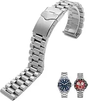 AEMALL Stainless Steel Male Strap for TAG heuer F1 watchband 20mm 22mm Silver Bracelet with Folding Buckle (Color : Silver, Size : 20mm)