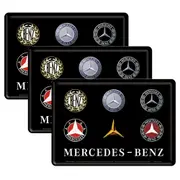 3PK Nostalgic Art Metal Postcard Mercedes Benz Logo Evolution w/Envelope 10x14cm