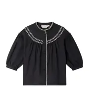 Bonpoint Elham Embroidered Puff Sleeved Blouse 8Y,12,6Y,14Y,6,12Y,10Y Black