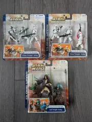 Star Wars Clone Wars army builder lot. Sealed on cards, clone troopers and jedis