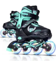 DIKASHI Adjustable Roller Blades Skates for Boys Girls Ages Black Inline Skat...
