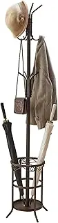 GHWIE Coat Rack Freestanding, Coat Tree with Umbrella Holder, Metal Coat Rack Stand with 12 Hooks, Standing Coat Hanger Stand, Umbrella Stand for Entryway, Hat Rack Stand for Home Office, Brown