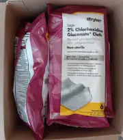 Stryker 2% Chlorhexidine Gluconate Cloths 16 Packs of 6 cloths Exp 02/2026