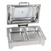 YA (Warmer)Electric Buffet Server With Visible Lid 9L 400W Stainless Steel Recta
