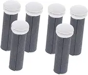 Baluue 6pcs Pedicure Tools Pedicure Replacement Rollers Foot File Replacement Heads Foot File Roller Head Dead Removing Tools Replacement Roller Refill Heads Abs Black