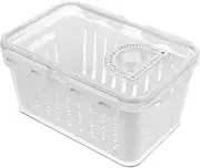 [TOVINANNA] Storage Box Produce Storage Bins for Refrigerator Fridge Storage Containers Plastic Fresh Keeper Lettuce Keeper for Refrigerator Drain Colanders Kitchen The Pet Organizer Seal