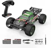 UONNO 1:10 Large RC Cars, Fast Remote Control Car Trucks, 48+KM/H RC Off-Road Electric Truck, Dual Battery & LED Shell Lights, All-Terrain Hobby Vehicle for Adults & Boys (Green)