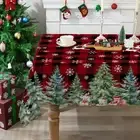 Christmas Tablecloth 60x84 Inches for Rectangle Tables - Christmas Tree Decor fo