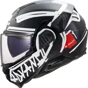LS2 FF910 Advant II Tape Helmet, black-white, Size 3XL for Men Black White