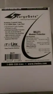 ITW LINX Part # MLLT1 LL/T1 PANAMAX MODULE SURGE PROTECTION