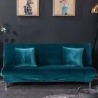 Velvet Thick Futon Cover Armless Sofa Bed Cover Stretch Folding Couch Slipcover