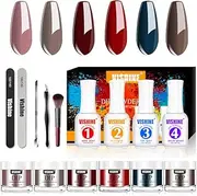 Vishine Dip Powder Nail Kit Starter Dipping Acrylic Powder (0.6oz) Liquid Set Starter Kit Manicure Nail Art Set Nail Dip Essential Tools #03