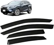 Black Tinted Car Side Window Visor Guard Vent Awnings Shelters Rain Guard Door Ventvisor Compatible with Lexus NX200T NX300H AZ10 2015-2021