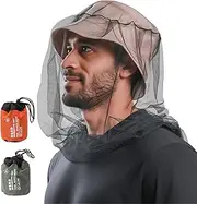 Pack of 2 Ultra Large Mosquito Net Head for Insects Insect Protection Net Fits All Hats Head Net with Trafine Mesh for Camping Hiking Fishing Gardening Outdoor 99 x 66 cm