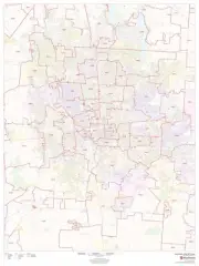 Columbus, Ohio Zipcode Laminated Wall Map (MSH)
