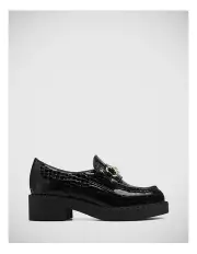 [Wittner] Carsen Croc Patent Leather Loafer in Black