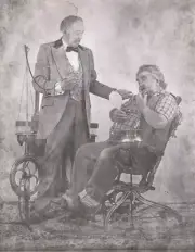 Hendrickson Orig Photo B&W ~ MR HENDRICKSON HIMSELF! AS DOCTOR w/PATIENT 11x14"