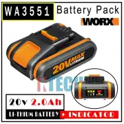 WORX 20V MAX 2.0Ah Powershare Lithium-ion Battery with Capacity Indicator WA3551