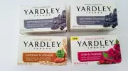 Yardley London Moisturizing Charcoal, Rose, Oatmeal Bar Soap 4.25 Oz - LOT OF 4