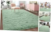 Soft Sage-Rugs for Bedroom Fluffy Carpets, Indoor Modern Plush 6x9 Feet Green