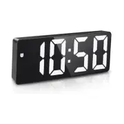 Digital Clock, LED Alarm Clock, 6.5inch Large Display Black Case+white Digit