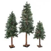 Northlight 3 Woodland Alpine Artificial Christmas Trees 3' 4' 5' - Multi-Color