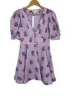 House of Harlow 1960 Puff Sleeve Peasant Fit & Flare Dress Floral Lavander Sz 6