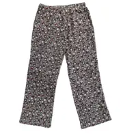 SLEEP STREET Mens Fleece Pajama Lounge Pants Large Grey Smiley Face Snowmen NEW