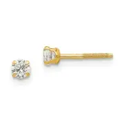 14k 14kt Yellow Gold Madi K 3mm white zircon Earrings 6 mm
