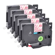 5 PK TZ M32 TZe M32 12mm Red on Matt Clear Label Tape for Brother P-Touch 26.2ft