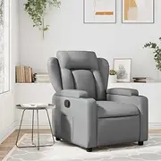 Massage Recliner Chair Grey Faux Leather - Comfy Recliners for Room, Bedroom, Living Room, Reading, Lounge & Gaming Spaces - Lazy Chair, Comfy Furniture