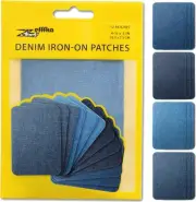 ZEFFFKA Denim Iron-on Patches Inside & Outside 1-Pack, Shades of Blue