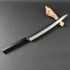 Japanese Kiritsuke Yanagiba 360mm Kitchen Sashimi Knife Mirror Finish Ebony