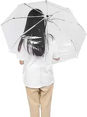 [RIZGHWOY] Fashionable Transparent Automatic Folding Umbrella for Outdoor Rain Protection, Non-Slip Rubber Handle, Backpack Luggage Car, Grey
