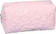 Makeup Bag Travel Cosmetic Bag for Women Girls, Zipper Make Up Pouch,Preppy Cute Toiletry Organizer Makeup, Portable Storage Bag, Cosmetic Travel Bag Gifts for Girls.(Pink)
