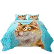 Cool Cats Drawings Flirtatious Ginger Kitty Coverlet